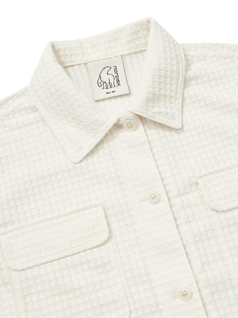 NORDISK Waffle Crochet Short Sleeve Shirt - W_Off White