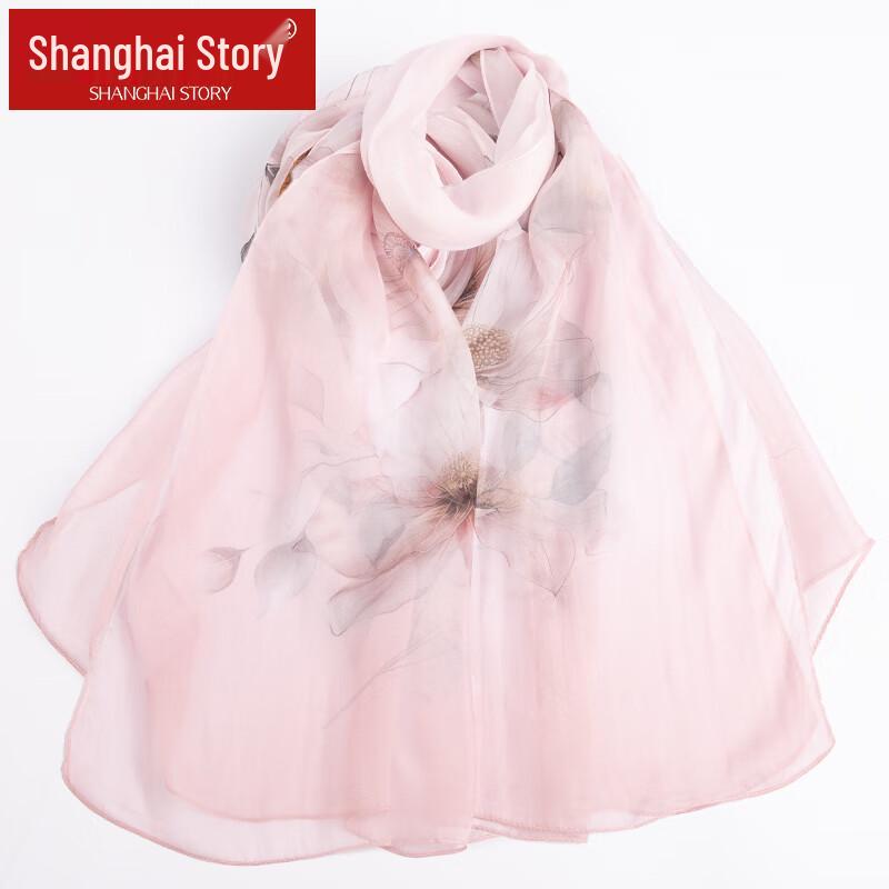 Shanghai Story Floral Mulberry Silk Scarf & Shawl