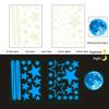 Waterproof Wall Stickers Self-Adhesive PVC Scratch-Resistant Wall Decals Removable Glow in The Dark Wall Stickers for Bathroom Living Room Bedroom