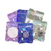 100 PCS Holographic Gift Aluminum Foil Zip Bag Food Storage Pouch One Side Clear Customized Cookie Bags Small Ziplock Pouch