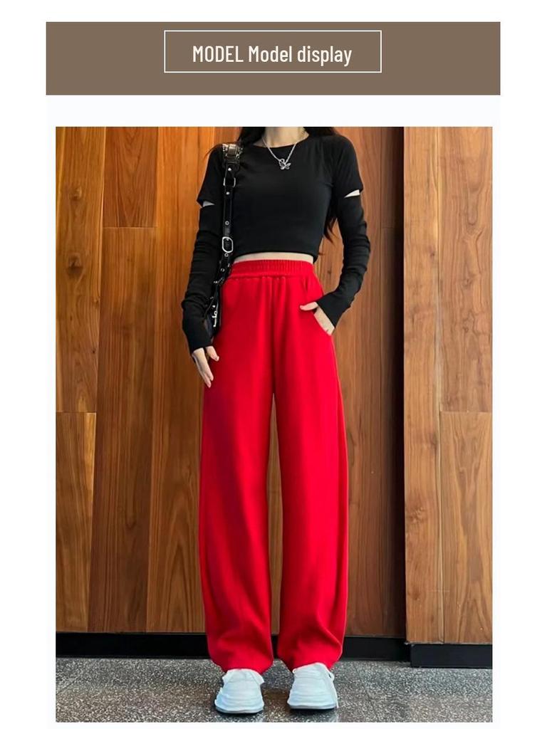 2025 Frühling Damen High Waist Schlankmachende Weitbein Shuffle Dance Hose