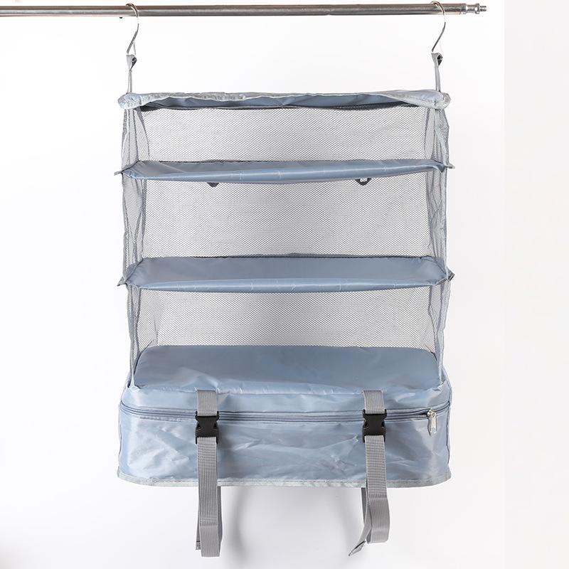 Large Capacity Foldable Hanging Storage Bag: Three-Layer Wardrobe and Travel Organizer