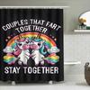 Adorable Unicorn Shower Curtain Set Funny Bathroom Decor For Couples Who Love Farting Together Stay Together Easy Installation H