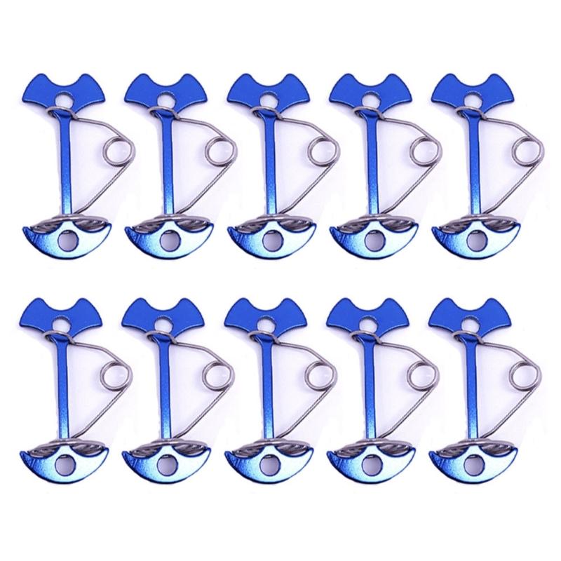 Deck Anchors Peg with Spring Buckle, Portable Stainless Steel Octopus Deck Peg Camping Stakes for Outdoors Wind proof синий