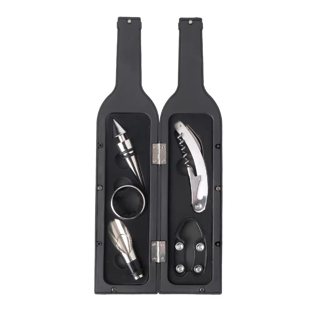 Bottle Shape Corkscrew Set Stainless Steel Simulation Red Wine Tool Kit Portable Multifunctional Red Wine Toolbox