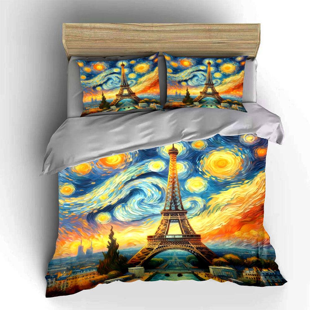 Starry Paris Three-Piece Set Kid'S And Adults' Bedroom Decor, Exquisite Three-Piece Bedding Set Gift