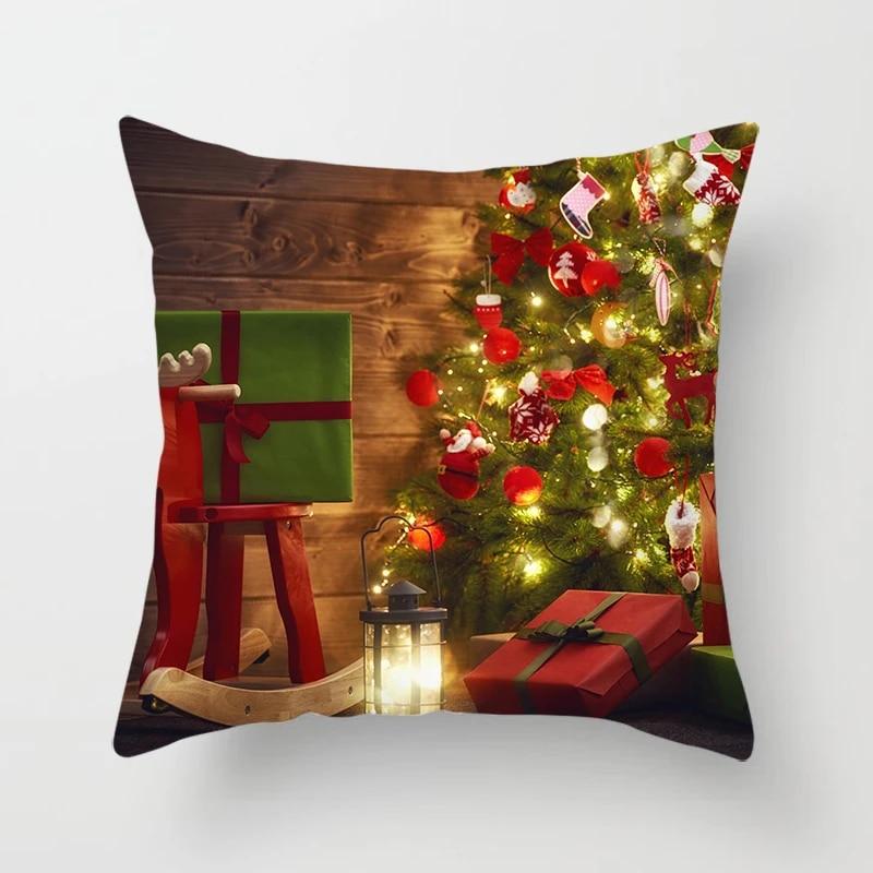 Christmas Pillow Case Christmas Tree Home Bedroom Living Room Decoration Cushion Cover Christmas Decoration Pillow Case