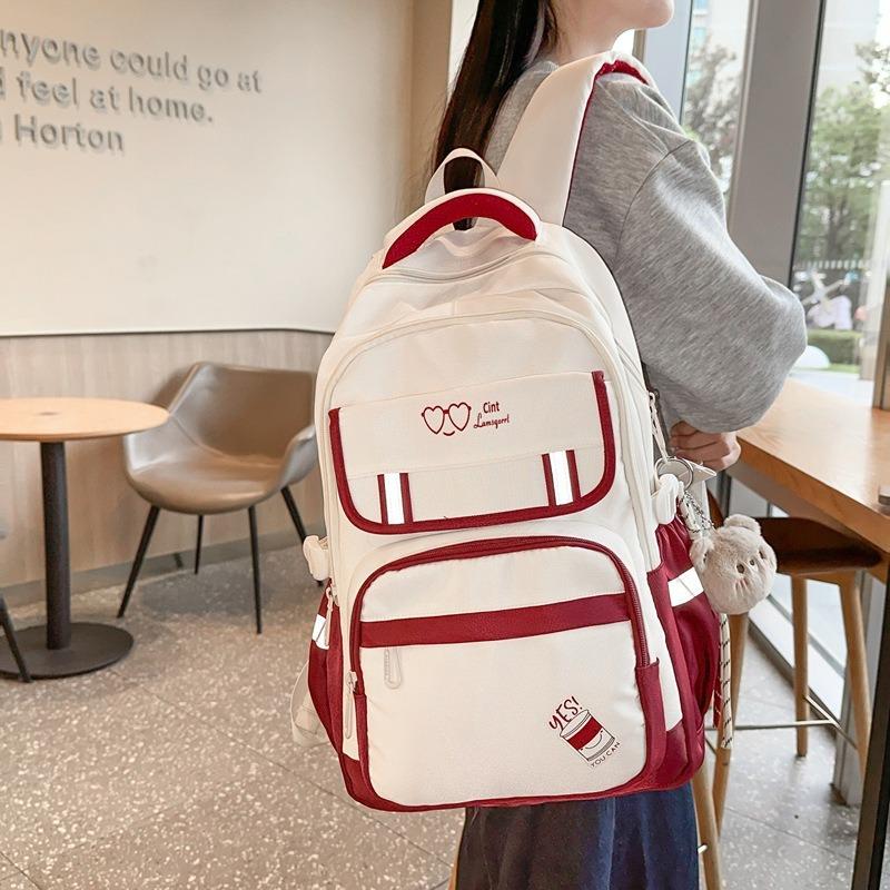 Stylish New College Student Backpack, Simple High-value Backpack, Girls' Large-capacity Junior High School Student Schoolbag