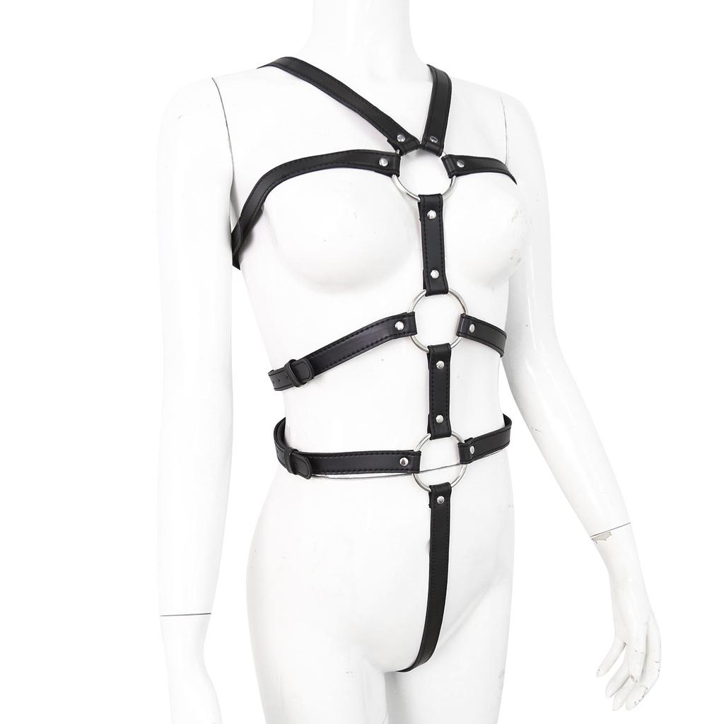 Sexy Slave Play Bandage Toys Leather Body Bondage Set Restraint Straps  Belt Hand Behind Back Sex Handcuffs Couple Flirting