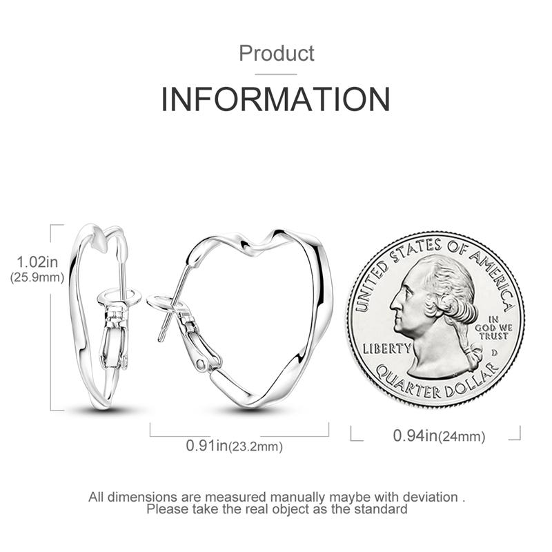 100% 925er Sterlingsilber Funkelnde Bunte Zirkon Ohrringe Herzförmige Creolen für Damen Hypoallergener Modeschmuck