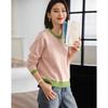 DEMANA Dopamine Color-Block Knit Sweater Top