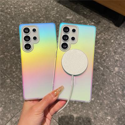 Geeignet für Samsung Galaxys25ultra Magnetische Saug-Handyhülle Matt S24 Farbverlauf S25plus Farbbeschichtet Anti-Fall-Schale