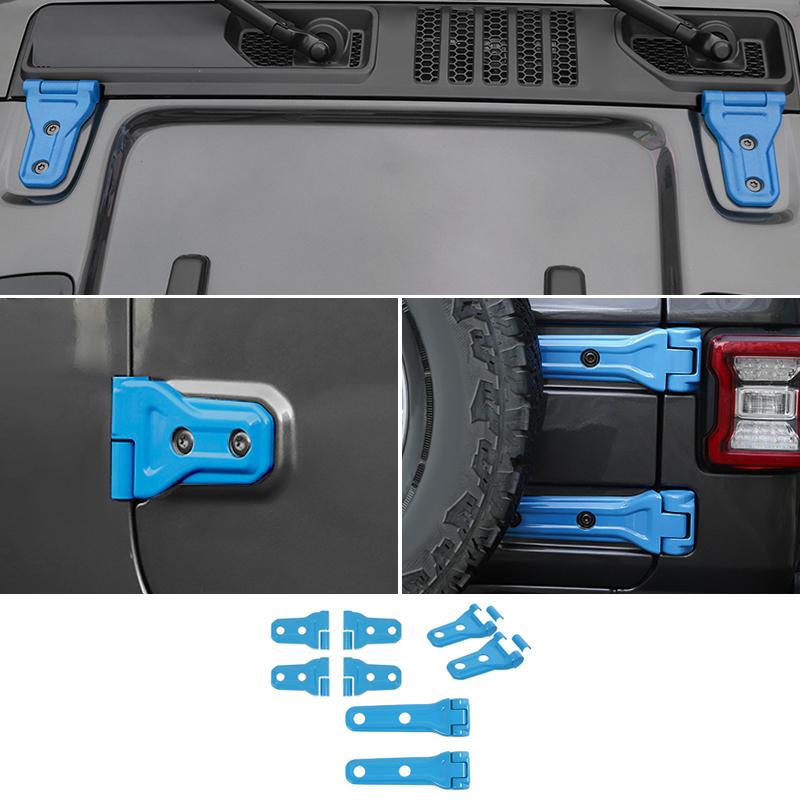 

ABS двері капот запасне колесо кріплення шарнір прикраса кришка наклейка придатний для Jeep Wrangler JL 2018 до 2-дверна версія зовнішні аксесуари світло-синій колір