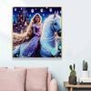 5D DIY Diamond Painting Decorative White Horse and Princess Full Round Drill Scenery Diamond Embroidery Cross Stitch Kits Home Decor Gift