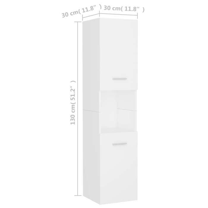 VidaXL Bathroom Cabinet, Storage Unit, Vanity Cabinet, Interior Home Organizer, White Wood 804997