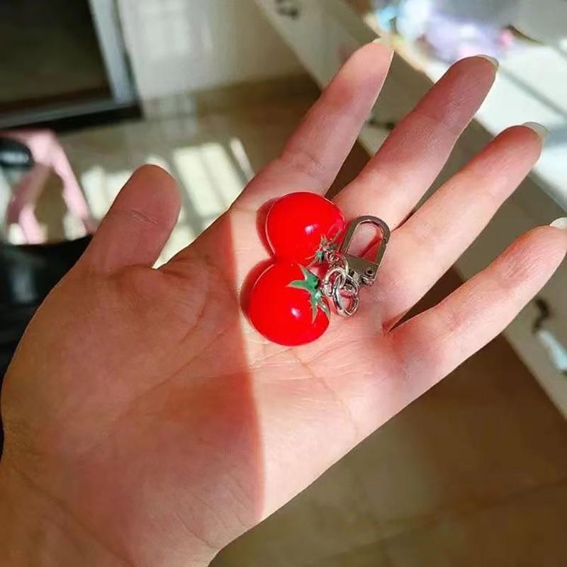 Mini Two Tomatoes Keychain Pendant Bag Pendant Fashion Hanging Decoration