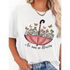 Women's Graphic Print Tee Crew Neck Short Sleeve Casual Spring Summer Top