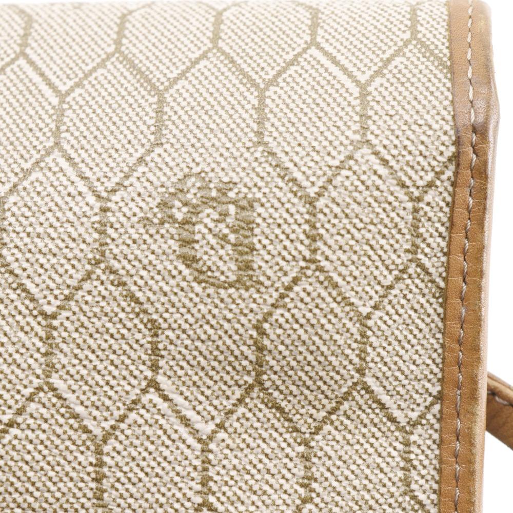 Dior Honeycomb Pattern Shoulder Bag vintage beige PVC Women Used