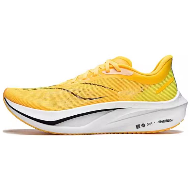 New LINING Feidian 4 Challenger Running Shoes Women's Low top Neon Mango Yellow ARMU006-14