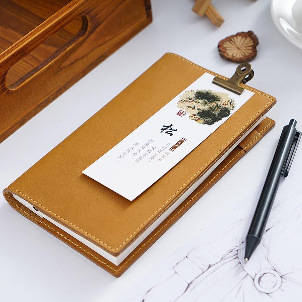 Nachfüllbares Leder A5/ B6 Slim/ A6 Notizbuch Journale Handgemachte Leder Tagebuchhülle mit 88 Blatt Papier für Schule Büro Schreiben