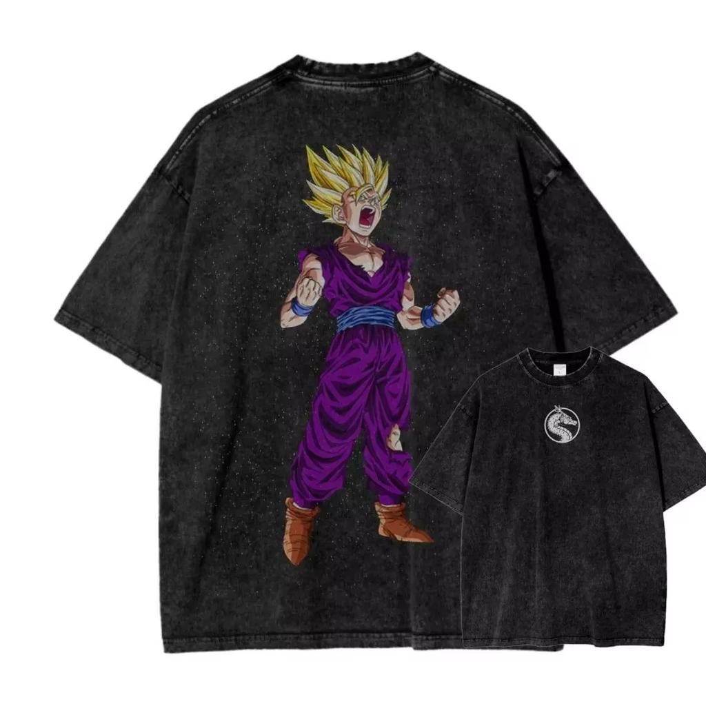 Anime Dragon Ball Cosplay Washed TShirt Cotton Short Sleeve Top Casual Sports Fitness TShirt Mens Harajuku Clothing
