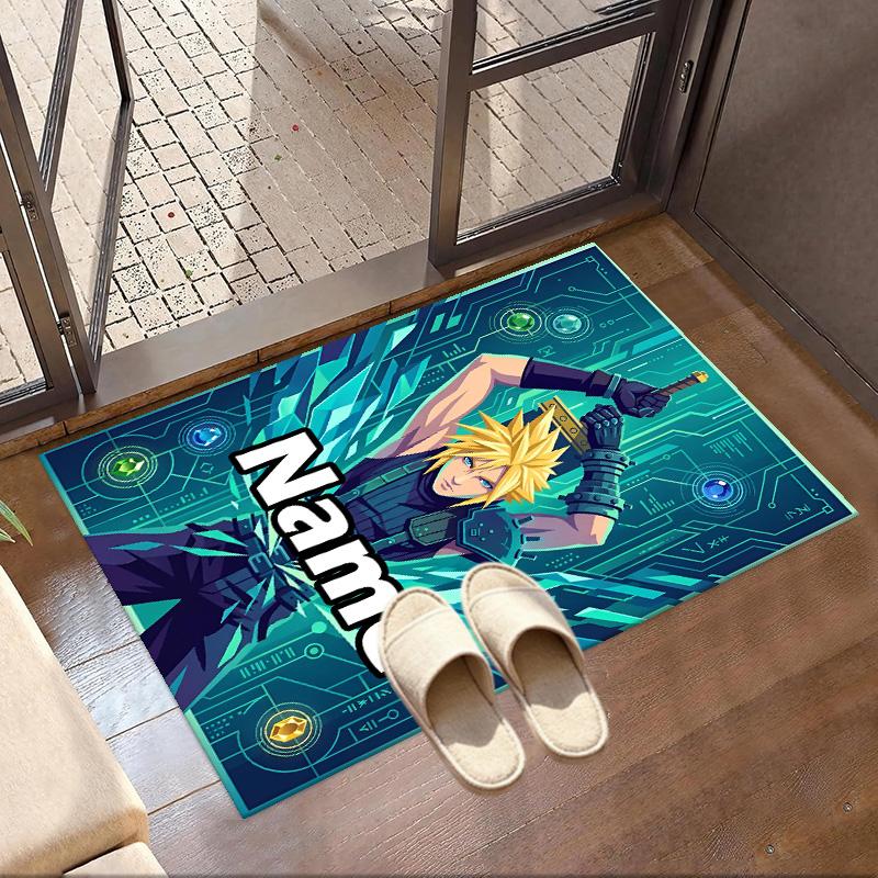 Custom Name Personalized Final Fantasy Print Carpet, Versatile Home Decor Rug, for Playroom, Apartment, Balcony, Entryway, Hallway Gift