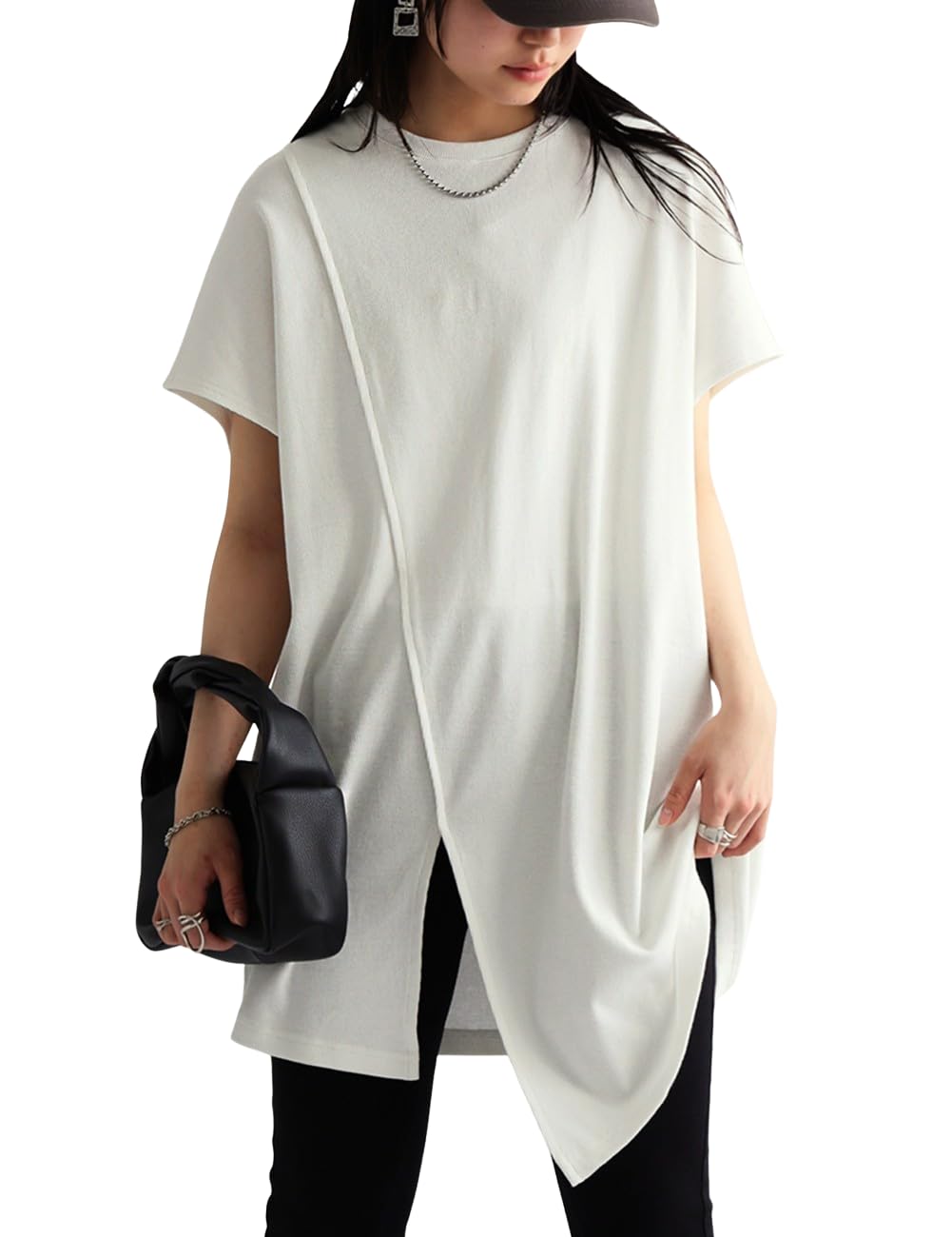 

antiqua Дизайнерская футболка женская единого размера, PN-00494, 03, Молочно-белый