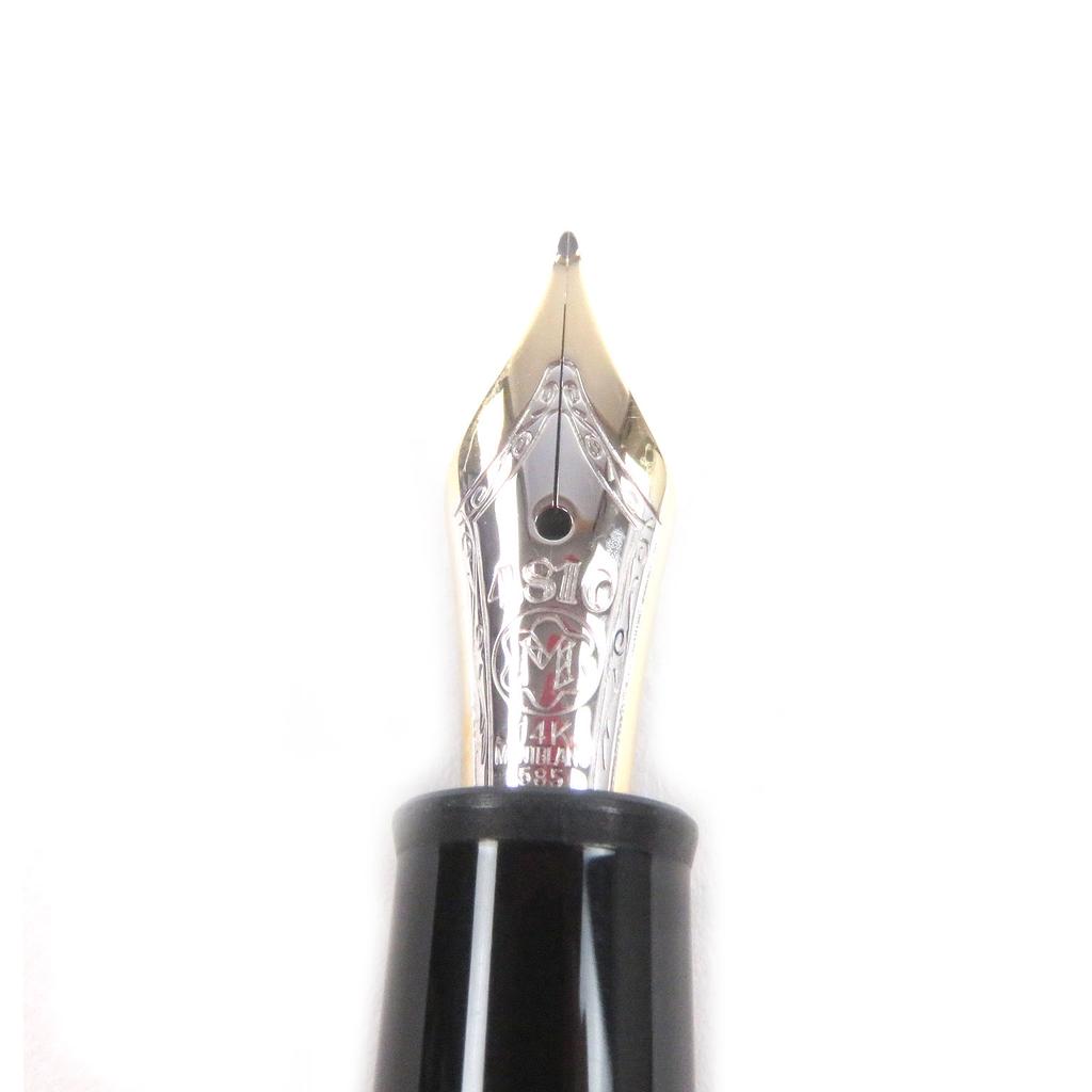 Great MONTBLANC Fountain Pen Meisterstück 145 Pix Classic Platinum Line Cap Type Used