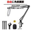 RINHAPI Microphone Arm, Microphone Stand, Microphone Boom Arm Stand, Adjustable Angle, Black