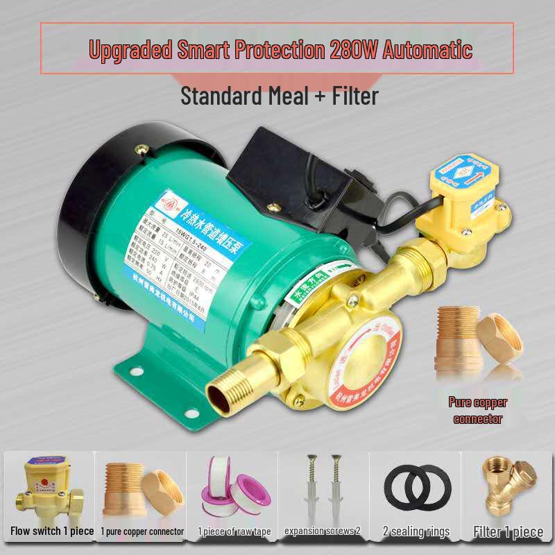 Edelstahl Automatische Druckerhöhungspumpe für Warm- & Kaltwasserhahn: 90/100/120/150W Ganzhaus-Rohrleitungsheizung.