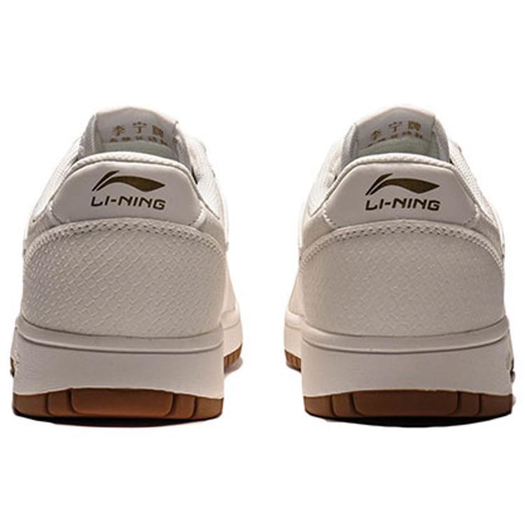 Li Ning Synthetic Leather Low Top Skateboard Shoes Men's White AGCP347-1