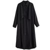Long sleeve Plus size vintage Black new in dresses for women casual loose Spring autumn shirt dress