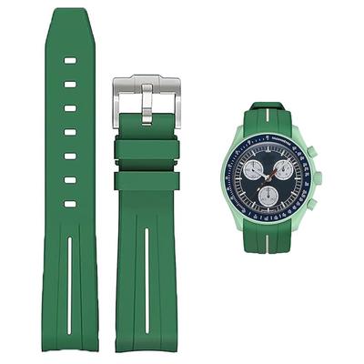 20mm Watch Band for and Rubber Watch Band with Silicone Waterproof and Includes Adjustment Tool and Spring Omega, Swatch, MoonSwatch, Omega,
