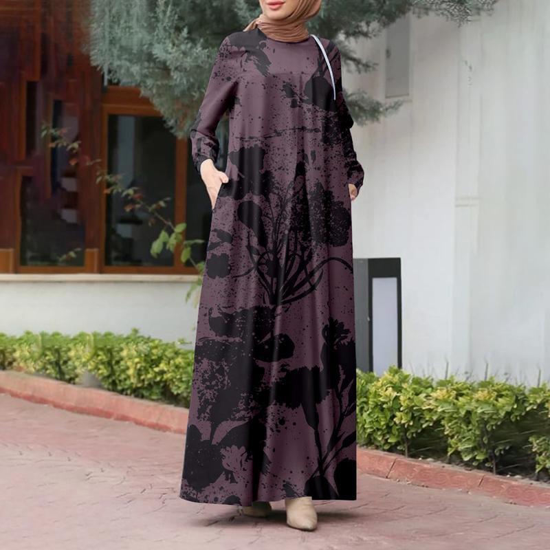 Muslim women's clothing, casual loose style, suitable for Ramadan, long sleeve design, suitable for travel and daily worship wear