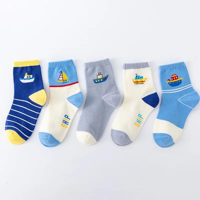 5 Paar Baby Kinder Socken Cartoon Frühling Herbst Tier Kinder Socke Mädchen Niedlich Junge Kleinkind Socken 1-12 Jahre