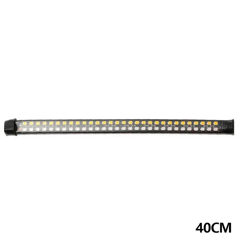 20/30/40cm Motorcycle LED Flowing Turn Signal Indicator Lights Red Strobe Brake Light Tail Lamp Strip Decor Driving Lamps