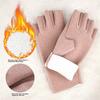 Winter German Velvet Half-finger Gloves Driving Office Wrist Fit Solid Color Half-finger Leakage Velvet Thermal Gloves