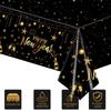 Black Gold New Year Theme Festival Disposable Tablecloths, Party Tableware, Scene Decoration Supplies