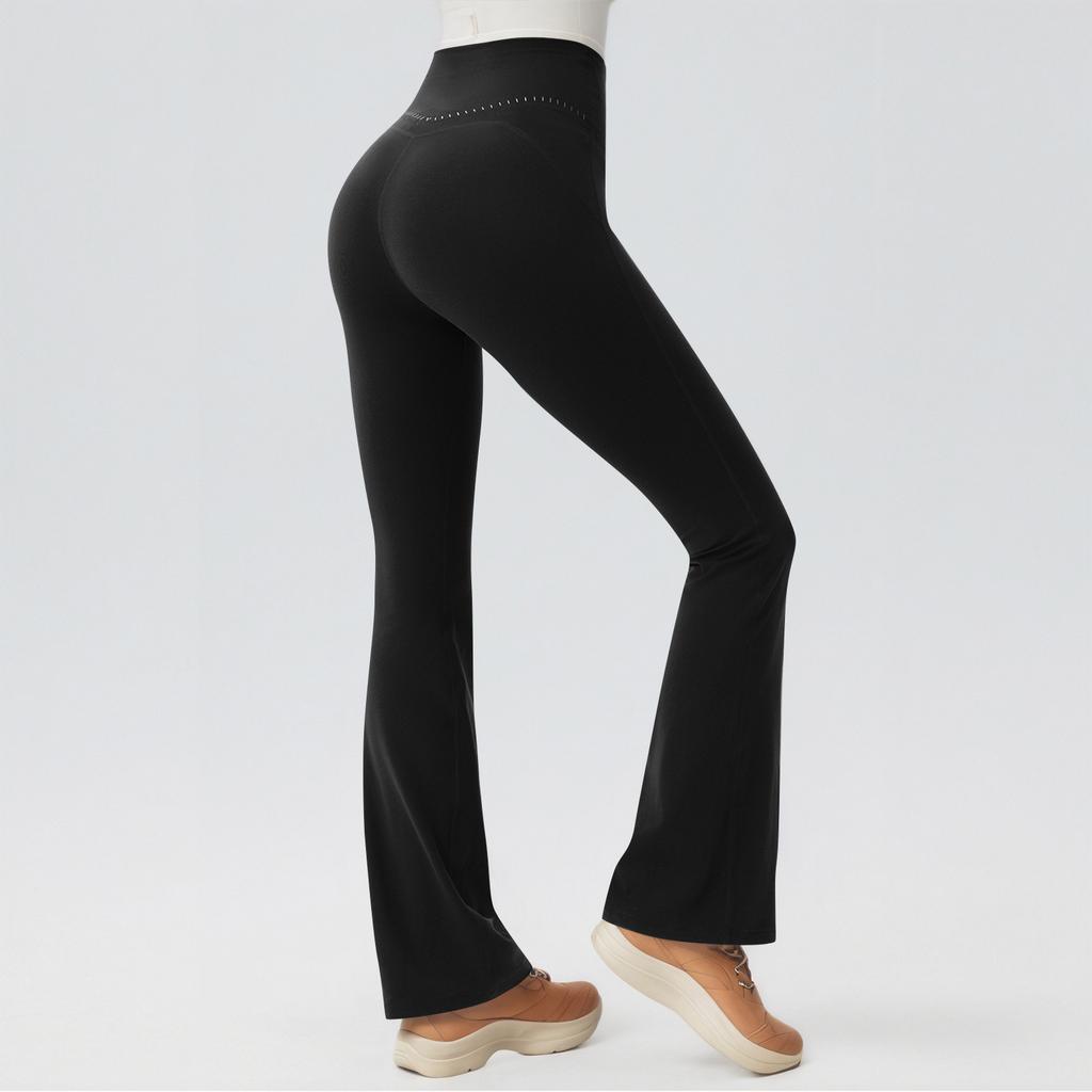 Girls Flare Leggings Kids Bell Bottom Cross High Waisted Dance Yoga Flared Pants