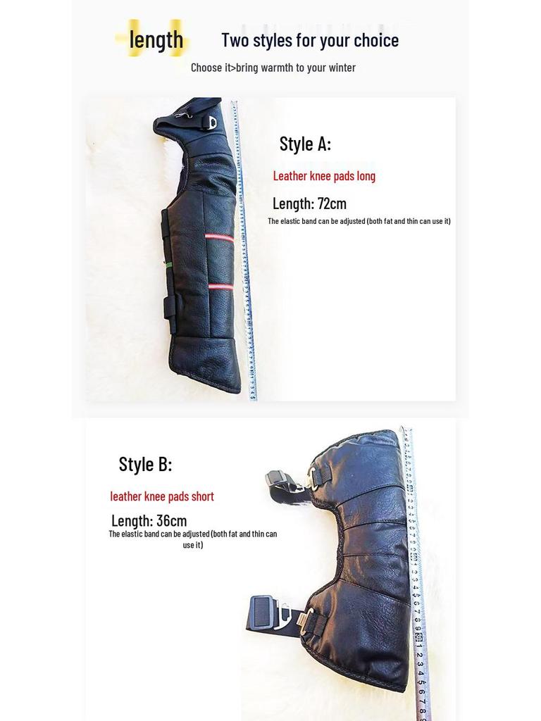 Extended Sheepskin Wool Leg Warmers - Windproof and Thickened Knee Pads for Winter Cycling & Cold Protection