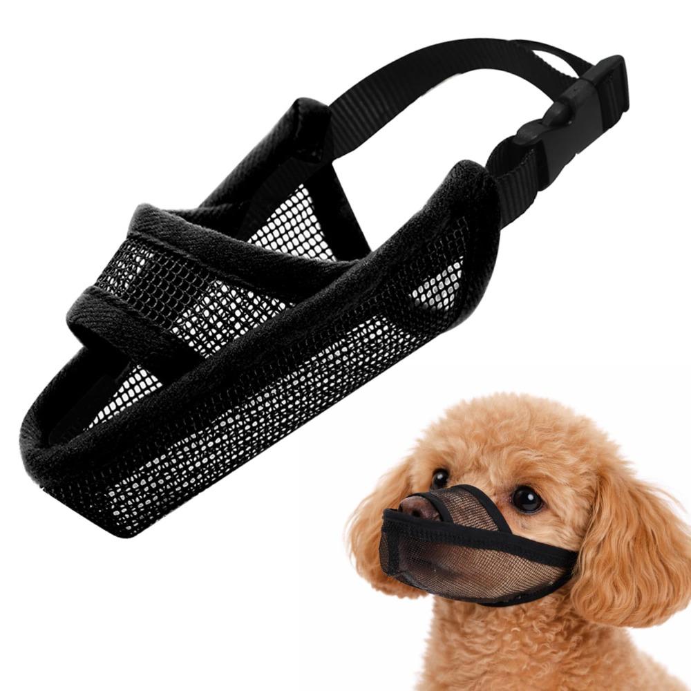 

Drinkable Nylon Dog Muzzle Breathable Air Mesh Muzzle Cozy Pet Mouth Guard Pet Guard S чорний