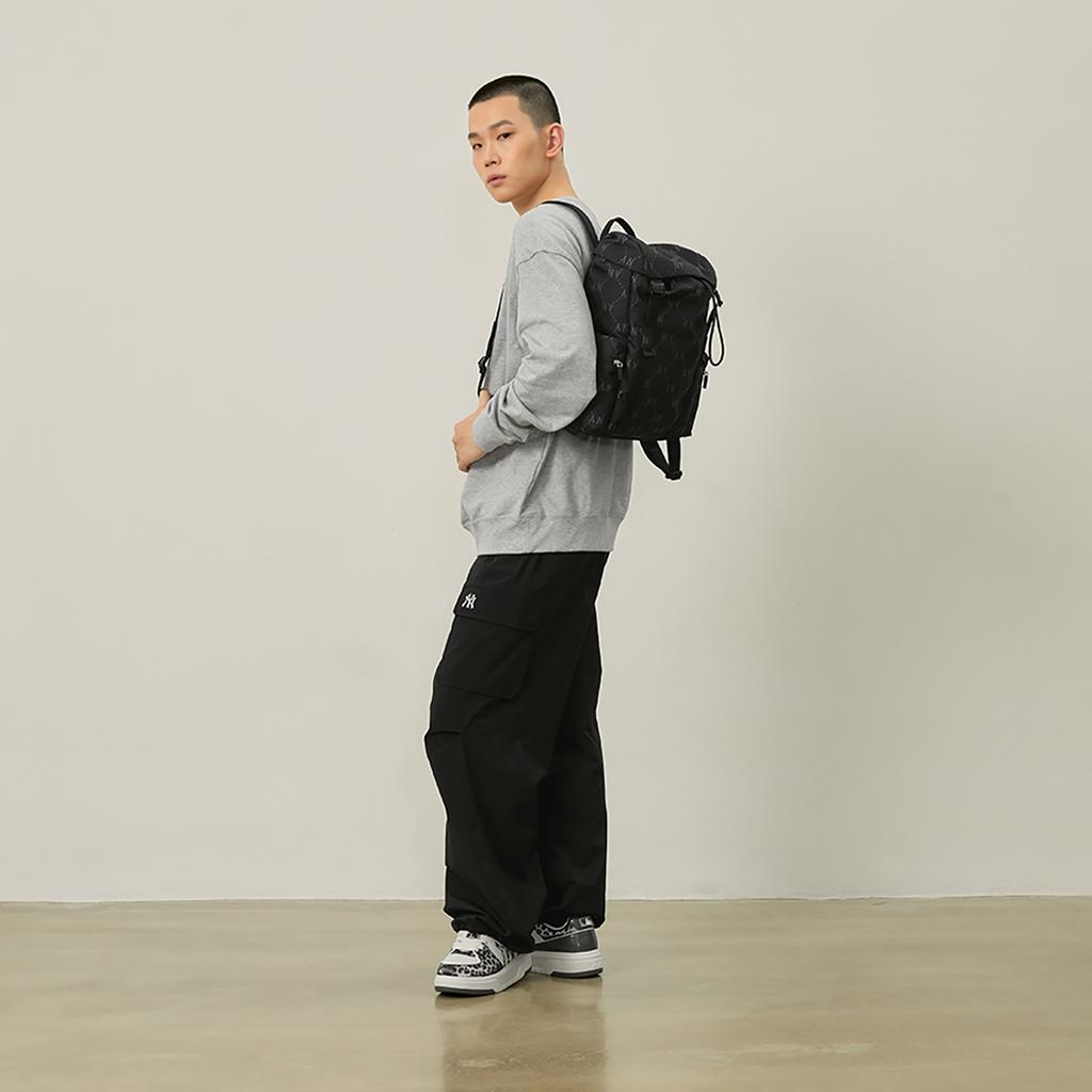 New MLB   Laptop Bag, Travel Cycling Bag, Double Shoulder Backpack For Students Unisex Black 3ABKM035N-50BKS