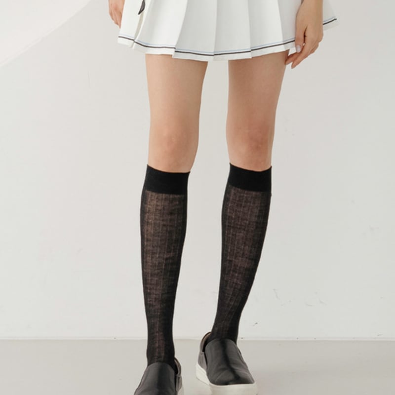 nitina see-through knee socks BK