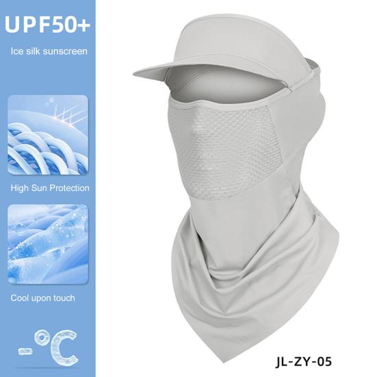 Face Guard Neck Gaiter Hat Breathable Windproof UV Protection Men Women Multi-Purpose Summer Outdoor Ice Silk Visor