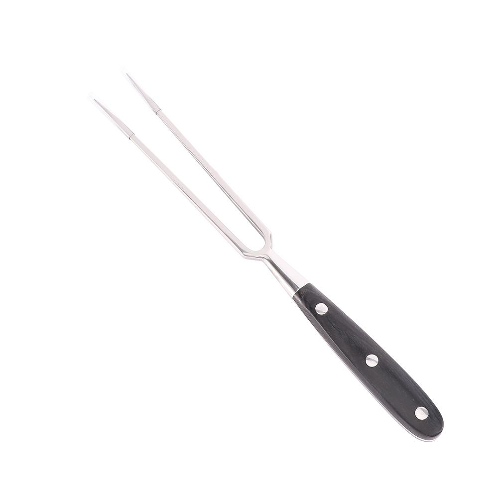 

Wooden Handle Camping Cooking Grilling Picnic Fish Kitchen Accessories BBQ Tool Barbecue Fork Meat Fork чорний