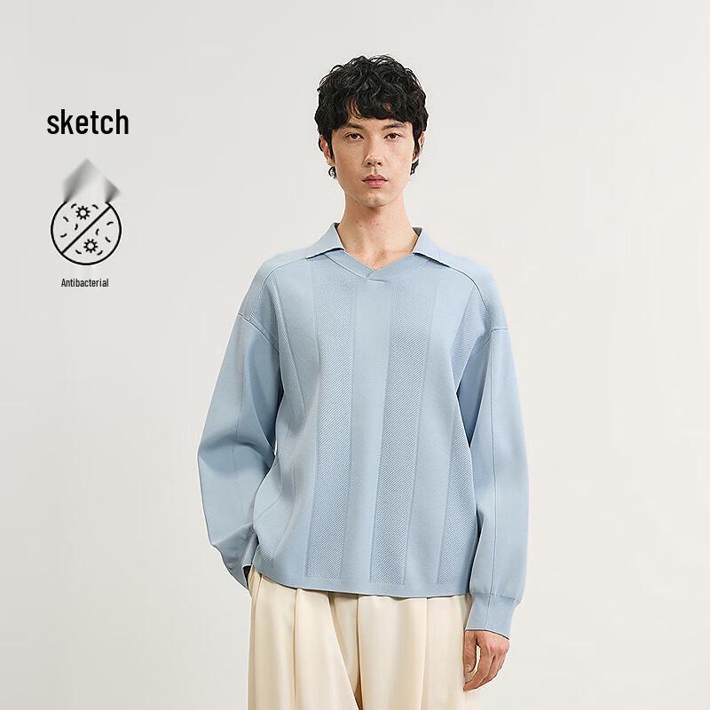 CROQUIS Herren Frühjahr 2025 Langarm Strick-Poloshirt