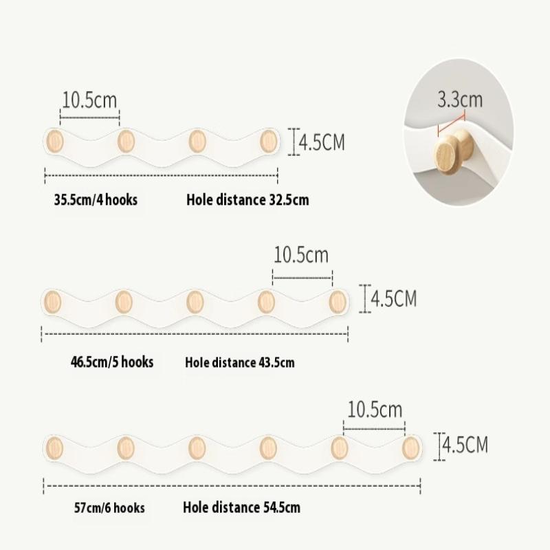 Holzhaken Badezimmer Toilette Handtuchhaken Mantelhaken Stanzfrei Türhänger
