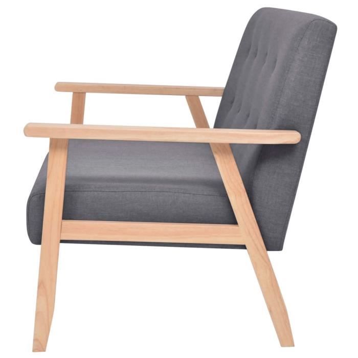 Canapé 2 places - vidaXL - Tissu Gris foncé - Confort Moelleux - Design Contemporain - Fixe