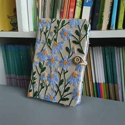 A5 A6 Fabric Embroidery Notebook Cloth Notepad Blank Student Work Record Handbook Simplified Portable Notebook