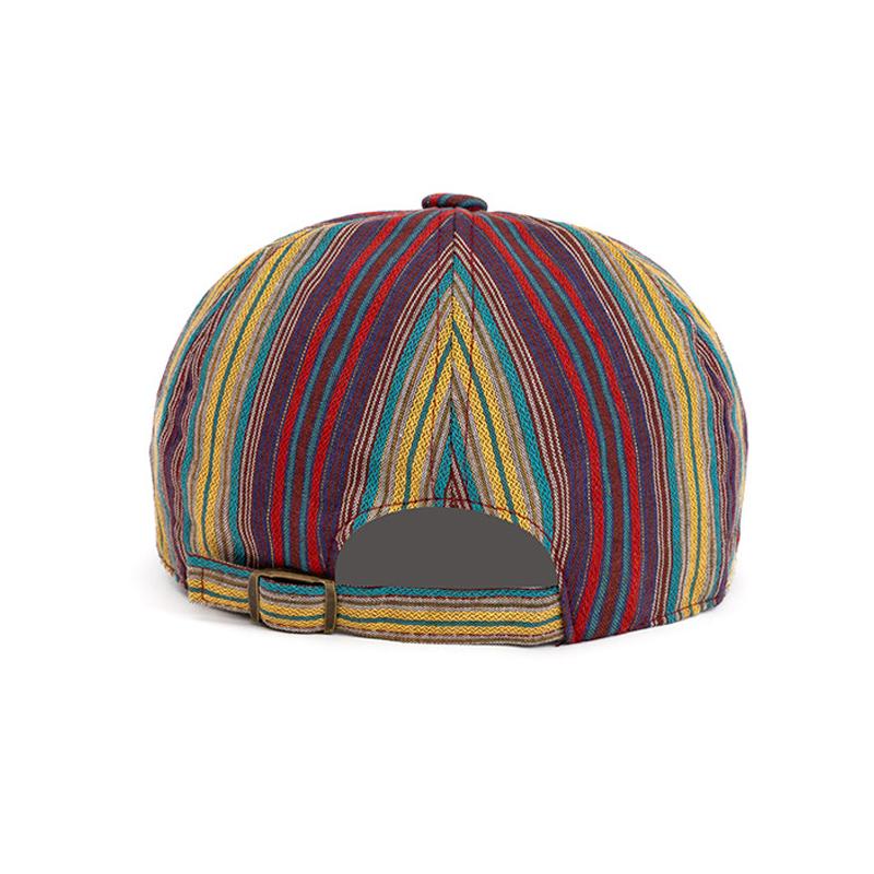 Retro Beret Women's Spring Autumn Thin Striped Forward Hat Men Sunshade Sun-Proof Painter Hat